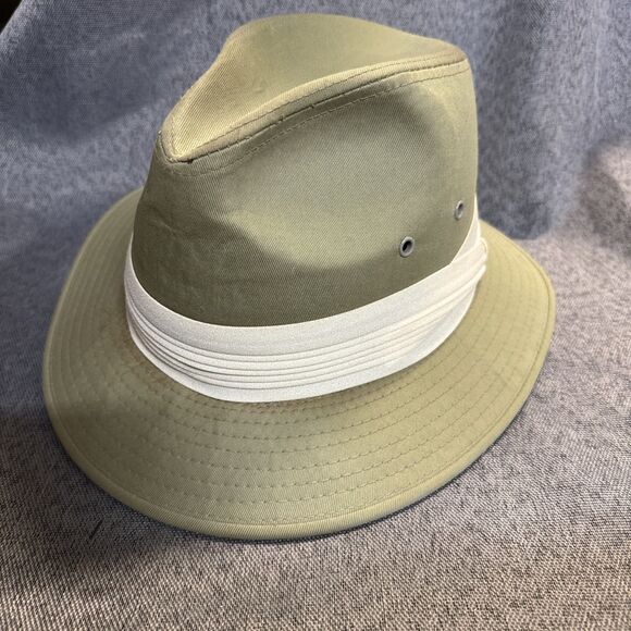 Mens Large Dorfman Pacific Hat, Cap, Headwear Fedora Size 7 1/4-3/8 green White - Picture 2 of 13